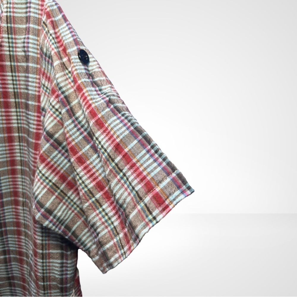 Plaid shirt/tunic with lace detail pockets Size Medium​ - Picture 8 of 9